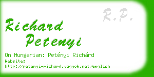 richard petenyi business card