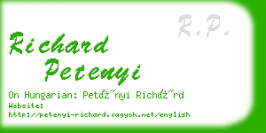 richard petenyi business card